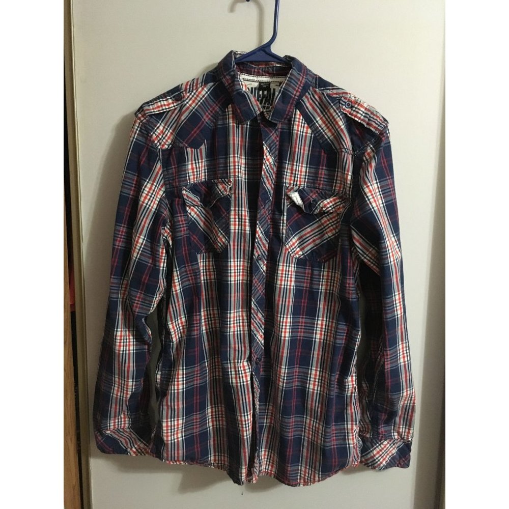 Buffalo David Bitton Medium Multicolored Plaid Pa… - image 1